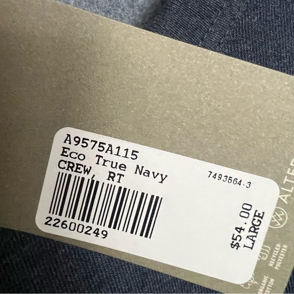 NWT Alernative Apparel Atlantis Blue Crew Neck Pullover Sweater Size Large - Picture 3 of 6